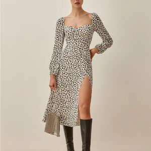 REFORMATION Shelby Animal-Print Georgette Midi Dress